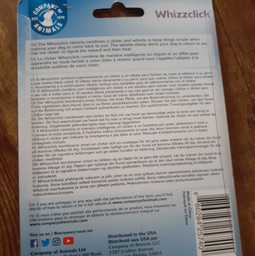 Training COA Whizzclick Dog Training Clicker, Blue